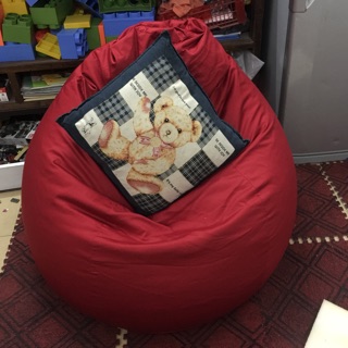 Ghế lười hạt xốp màu đỏ đô sz L