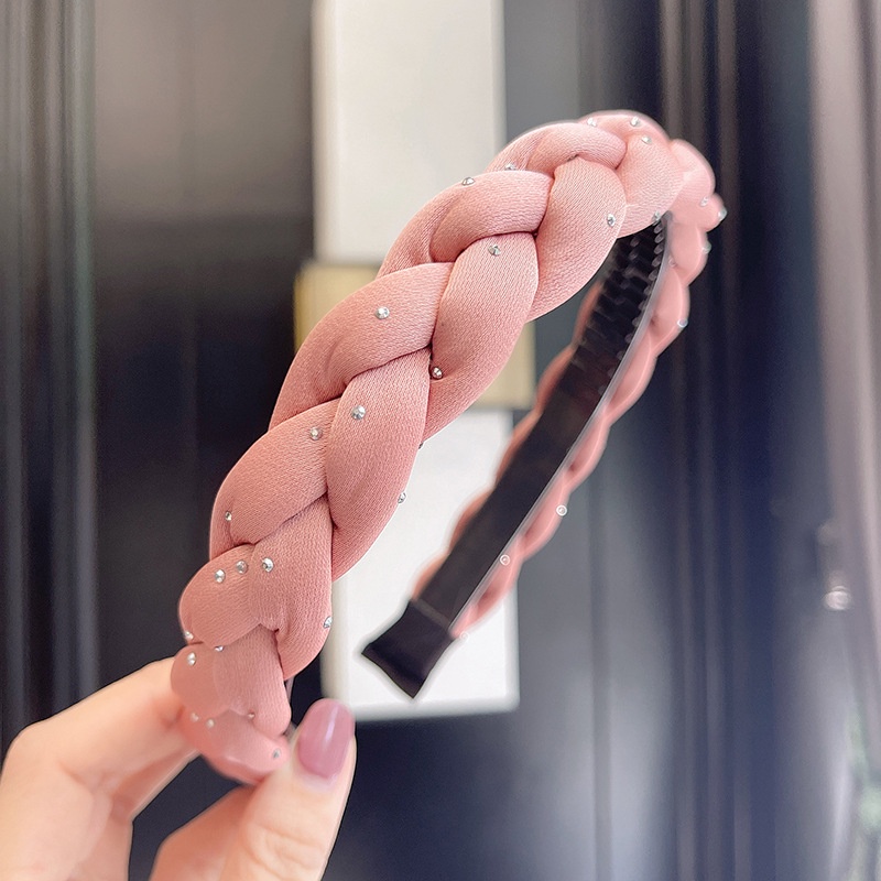 Băng Đô Đội Đầu Có Đính Đá Xoắn Thời Trang Cho Nữ Rửa Mặt