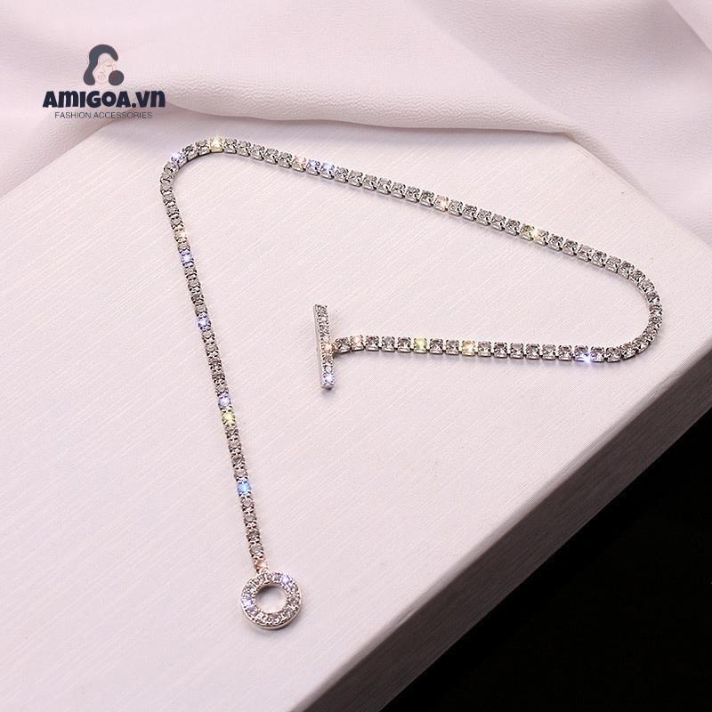 ✨✨Vòng cổ Có Khóa Đính Kim Cương Lấp Lánh Cao Cấp Thời Trang Dành Cho Nữ