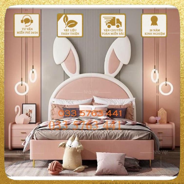 Giường ngủ dành cho bé khung gỗ tự nhiên bọc đệm nỉ da tùy chọn với hình thù đáng yêu