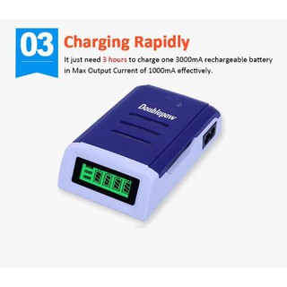 Bộ sạc pin AA, AAA tốc độ cao hiển thị màn hình LCD - K209 Doublepow