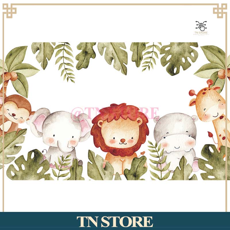 Decal cho bé hình các loài vật rừng sâu thân thiện TN STORE DECAL766