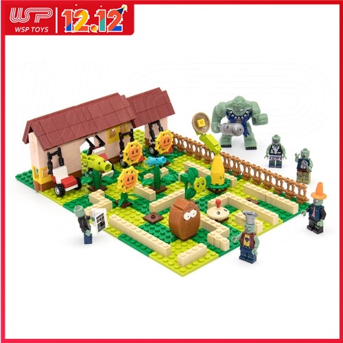 Bộ đồ chơi lego 595 mảnh ghép hình Plants vs. Zombies: Farm Battle