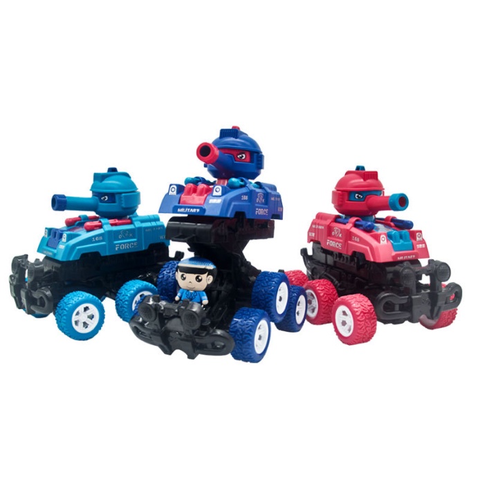 Đồ Chơi Trẻ Em Mô Hình Xe Tăng 6 Bánh Robot Biến Hình Bắn Được - Lực Đẩy Mạnh