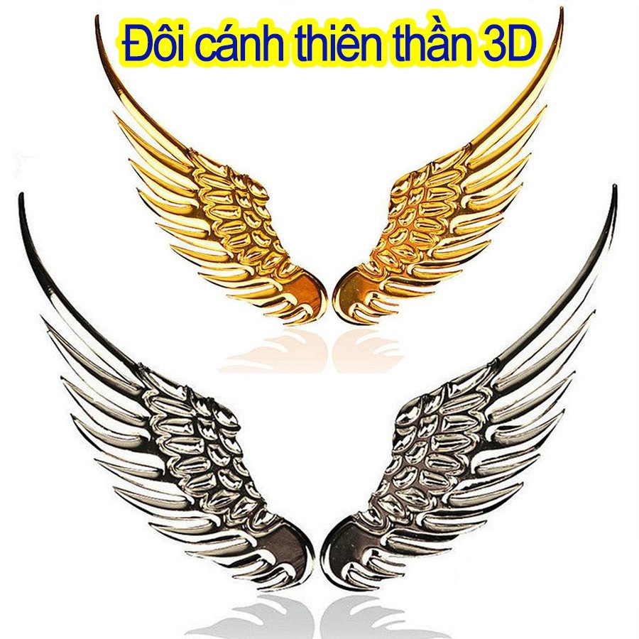 Đôi cánh thiên thần 3D dán trang trí logo hãng ô tô