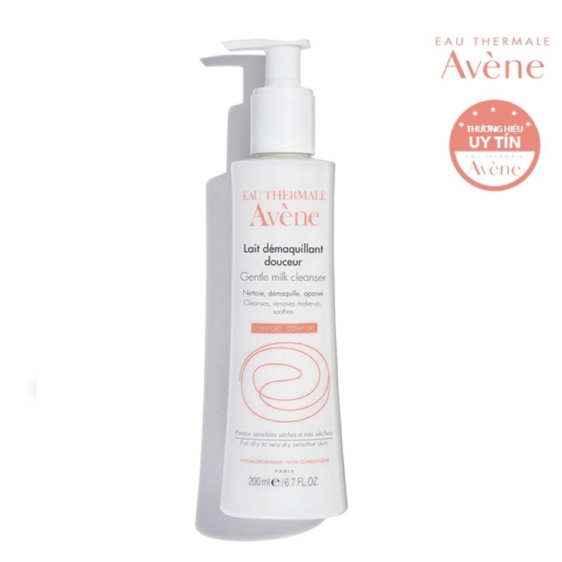 Sữa rửa mặt tẩy trang êm dịu Avene Gentle Milk Cleanser dành cho da khô 200ml