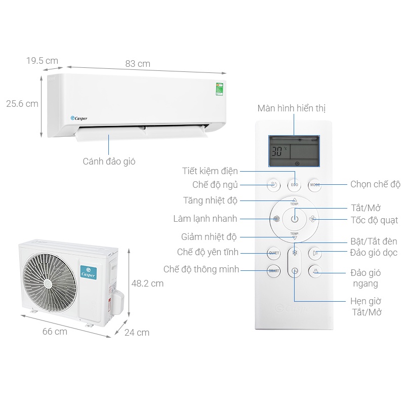 Điều hòa Casper, Máy lạnh Casper SC12FS32 12000BTU 1 chiều