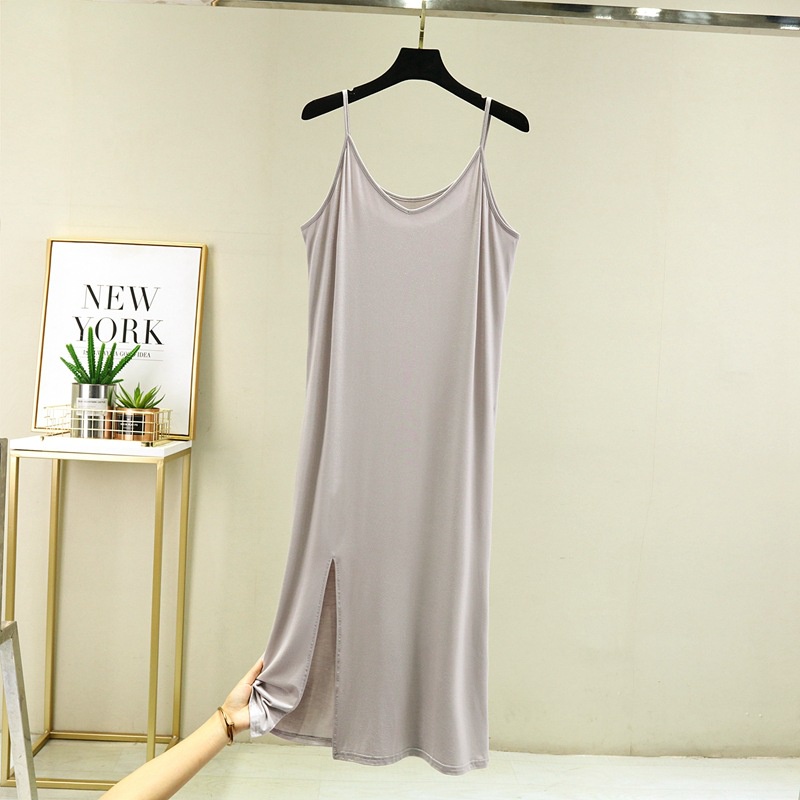 Đầm Dài Cổ Chữ V Xẻ Tà Thời Trang Xuân Hè Phong Cách Hàn Quốc Cho Nữ