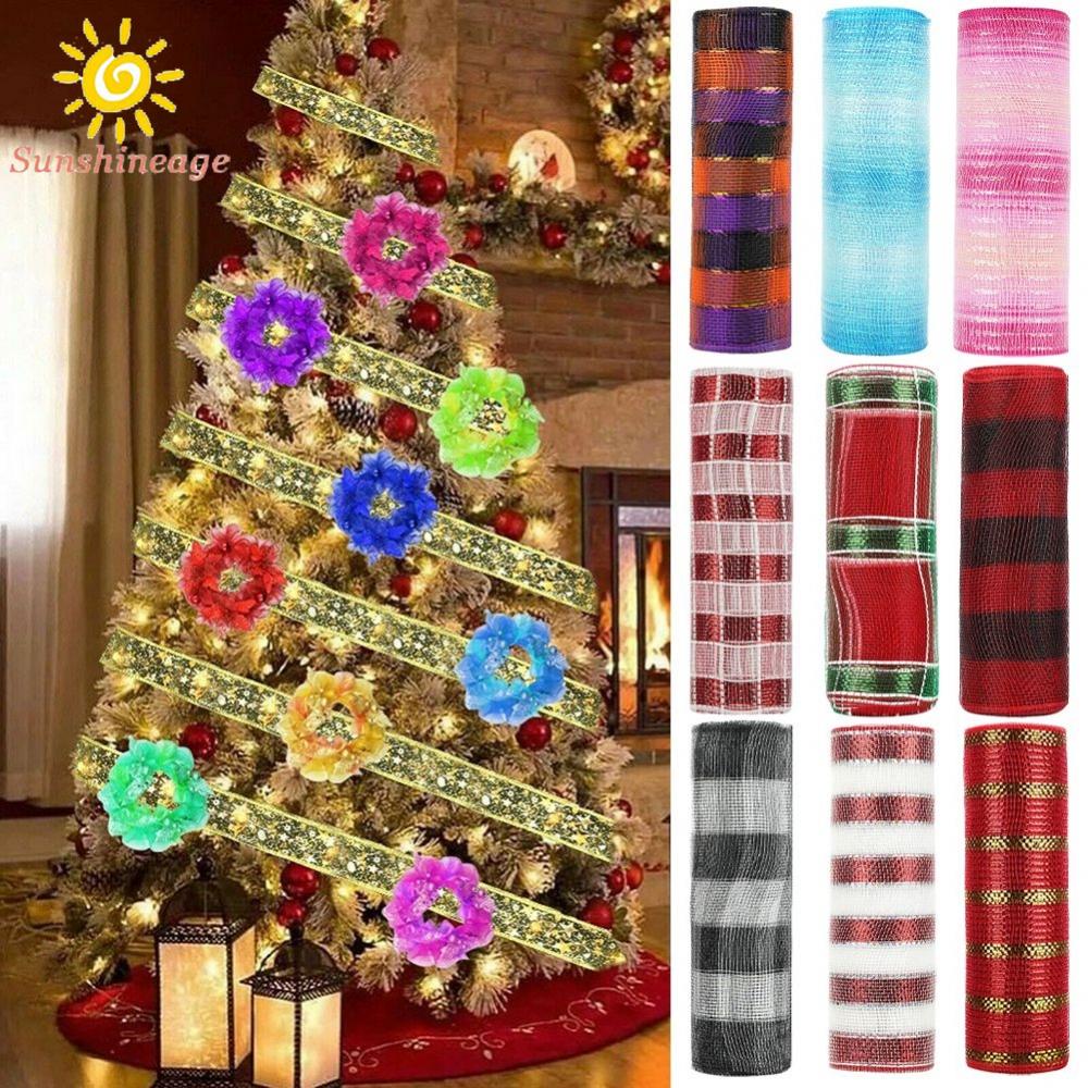Cuộn Dây Lưới Ruy Băng Trang Trí Giáng Sinh Dài 10 Yards