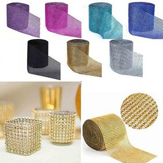 Cuộn ruy băng lưới 24 hàng đính hạt lấp lánh trang trí thủ công đa dụng