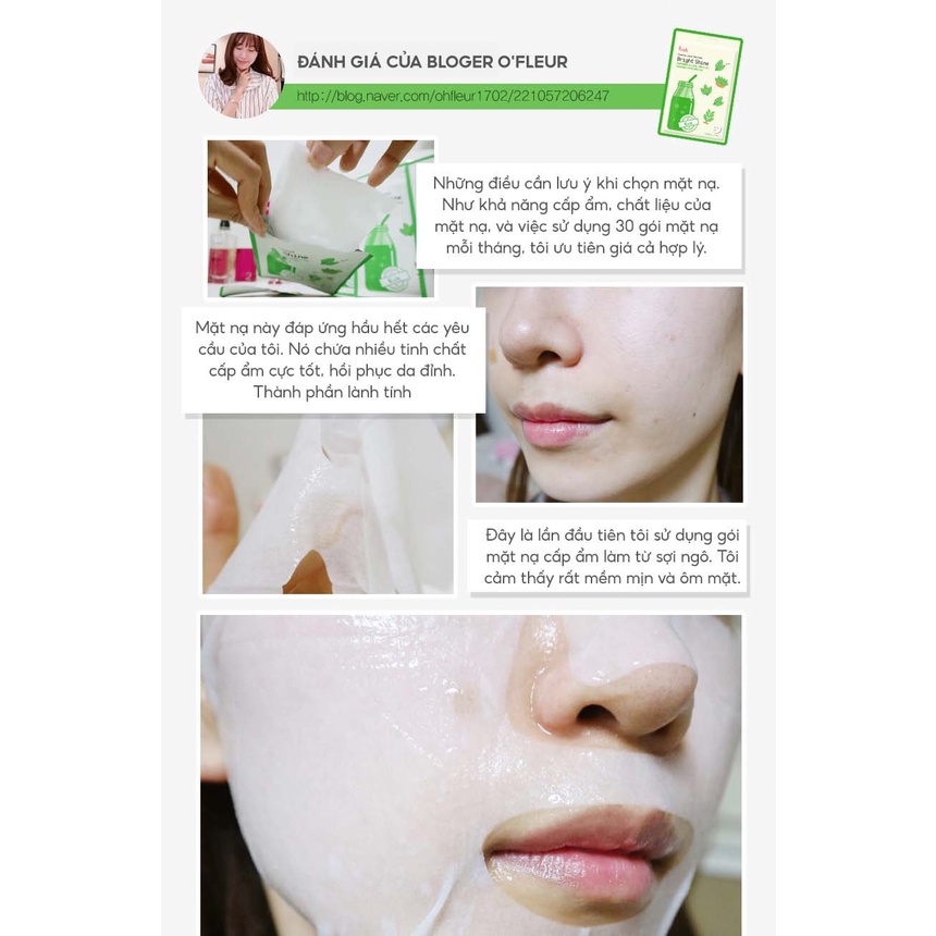 Mặt nạ giấy Hàn Quốc Prreti dưỡng ẩm sáng mịn da chiết xuất nước trái cây tự nhiên Zentop