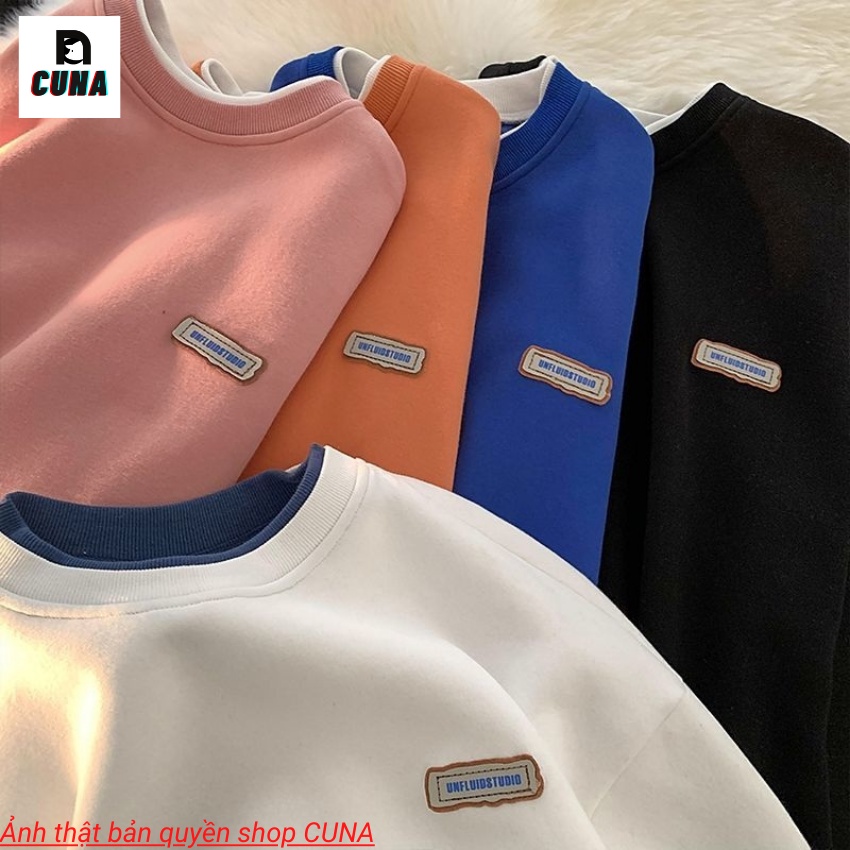 Áo Sweater CUNA Áo Sweater Nam Nữ Form Rộng Chất Cotton Nỉ Ngoại Hàng Xuất Cao Cấp Trơn Cổ Tròn Dài Tay Local Brand | BigBuy360 - bigbuy360.vn