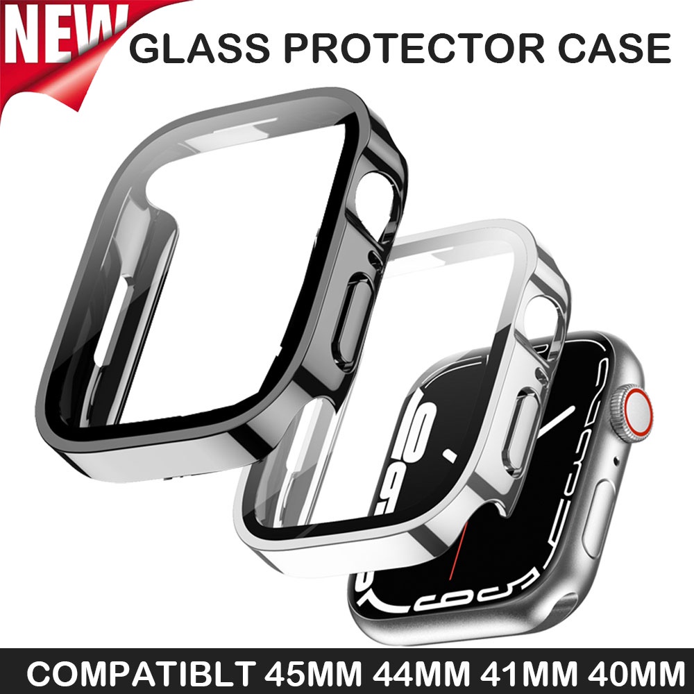 Ốp Bảo Vệ Kèm Kính Cường Lực Chống Thấm Nước Màn Hình Đồng Hồ Thông Minh cho Apple Watch Series 8 7 6 5 40/41/44/45mm