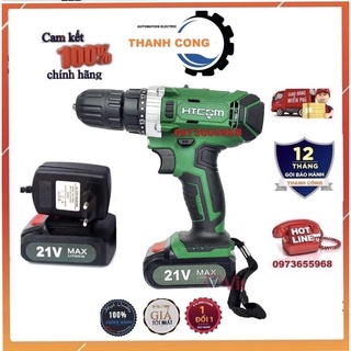 Máy khoan pin HTCOM 21v ✨ CHÍNH HÃNG ✨, máy khoan cầm tay có MÀN HÌNH LED HIỂN THỊ % PIN✨✨
