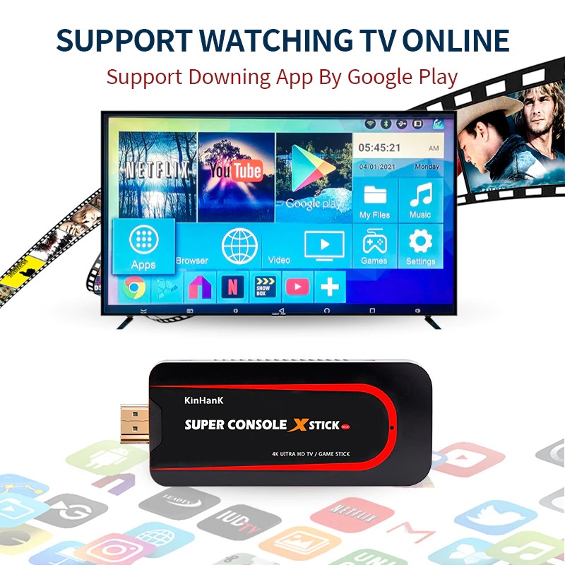 Máy chơi game Super Console X Stick 4k & TV smart - Tích hợp hơn 33.000 game thỏa sức chơi cũng bạn bè gia đình