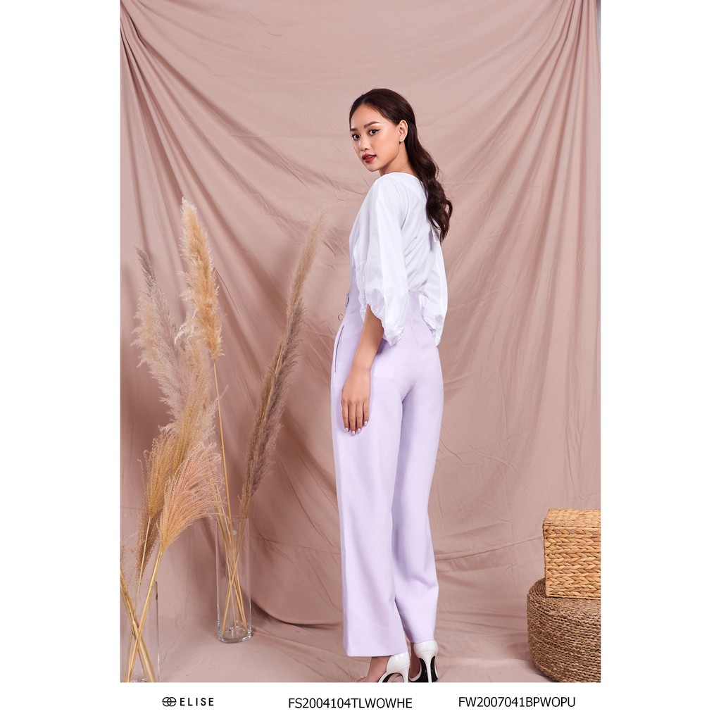 Quần tím cúc cạp thiết kế Elise | BigBuy360 - bigbuy360.vn