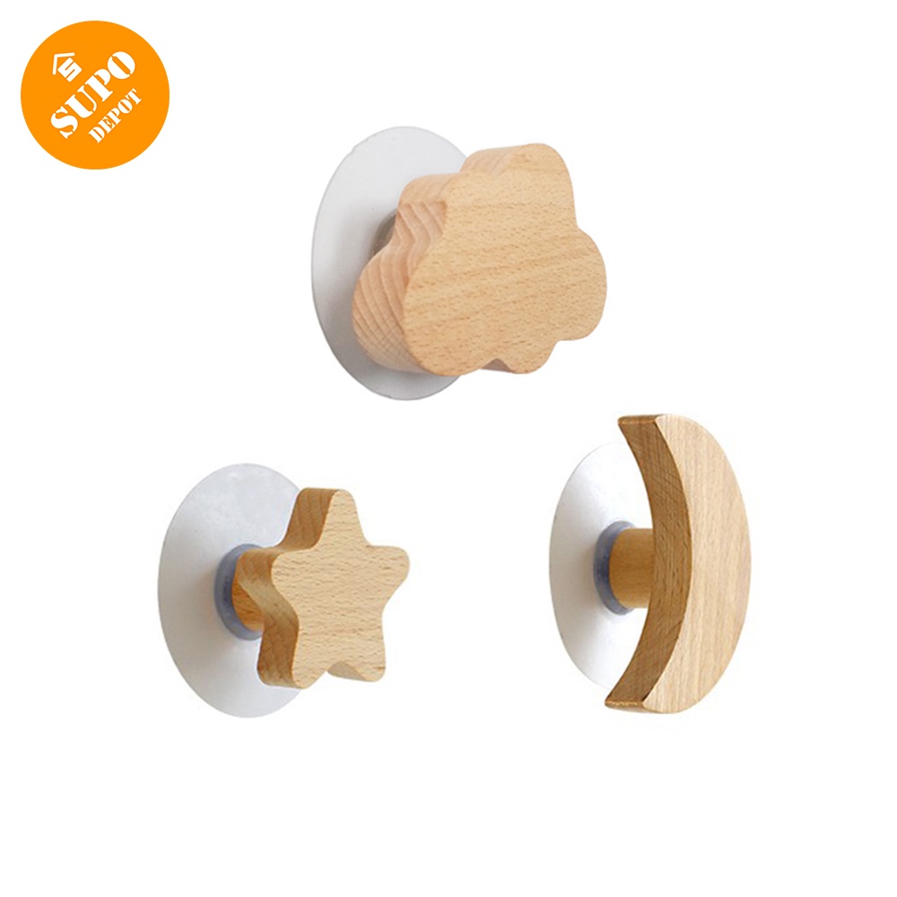 SUPO DEPOT - móc gỗ móc treo tường bao gồm móng tay BCC017