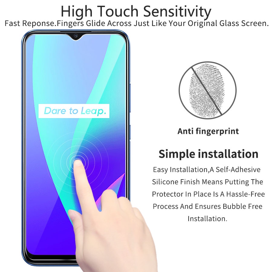 3 Trong 1 Kính cường lực + Miếng dán Cacbon + Kính Cường Lực Bảo Vệ Camera Sau Cho Realme 5 6 7 8 Pro 5i 6i 7i C3 C11 C12 C15 C17 C20 C21Y C25 C25S