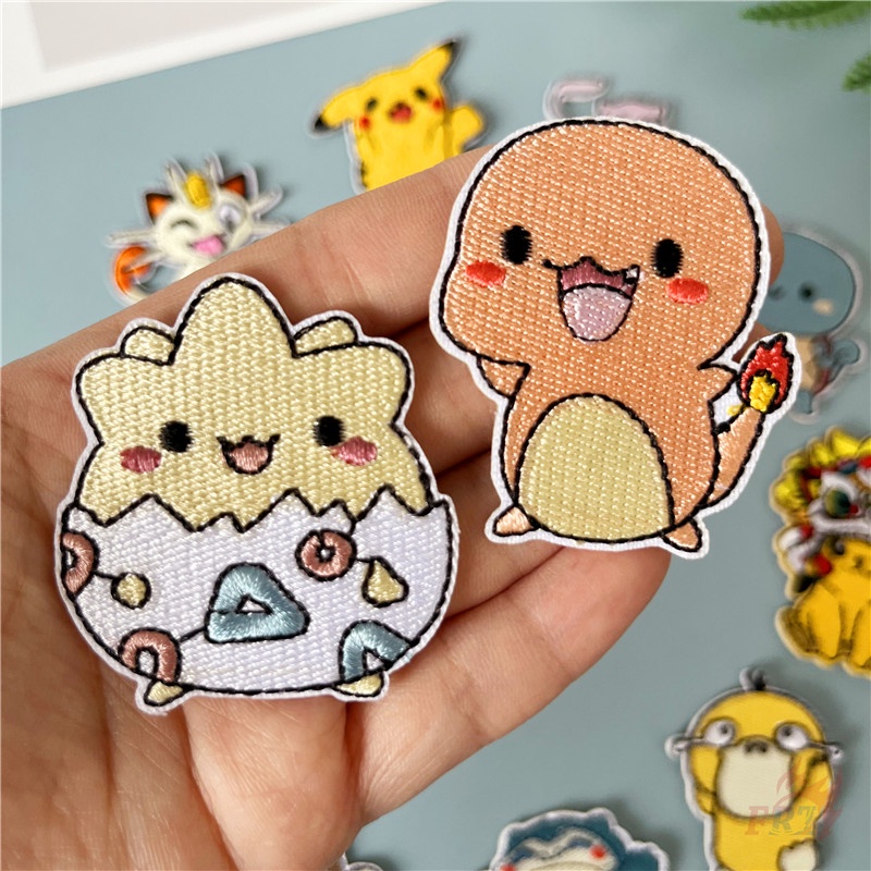 ♥ Miếng Dán Tự Dính Họa Tiết Nhân Vật Hoạt Hình Pikachu / Squirtle / Snorlax / Jigglypuff - Q Vui Nhộn ♥ 1 Miếng Dán Ủi Quần Áo Hình Nhân Vật Anime