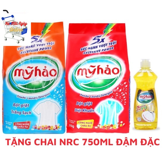 [MỚI] Bột giặt Mỹ Hảo 5X diệt khuẩn ,Trắng sáng 6kg- Đậm đặc thơm lâu