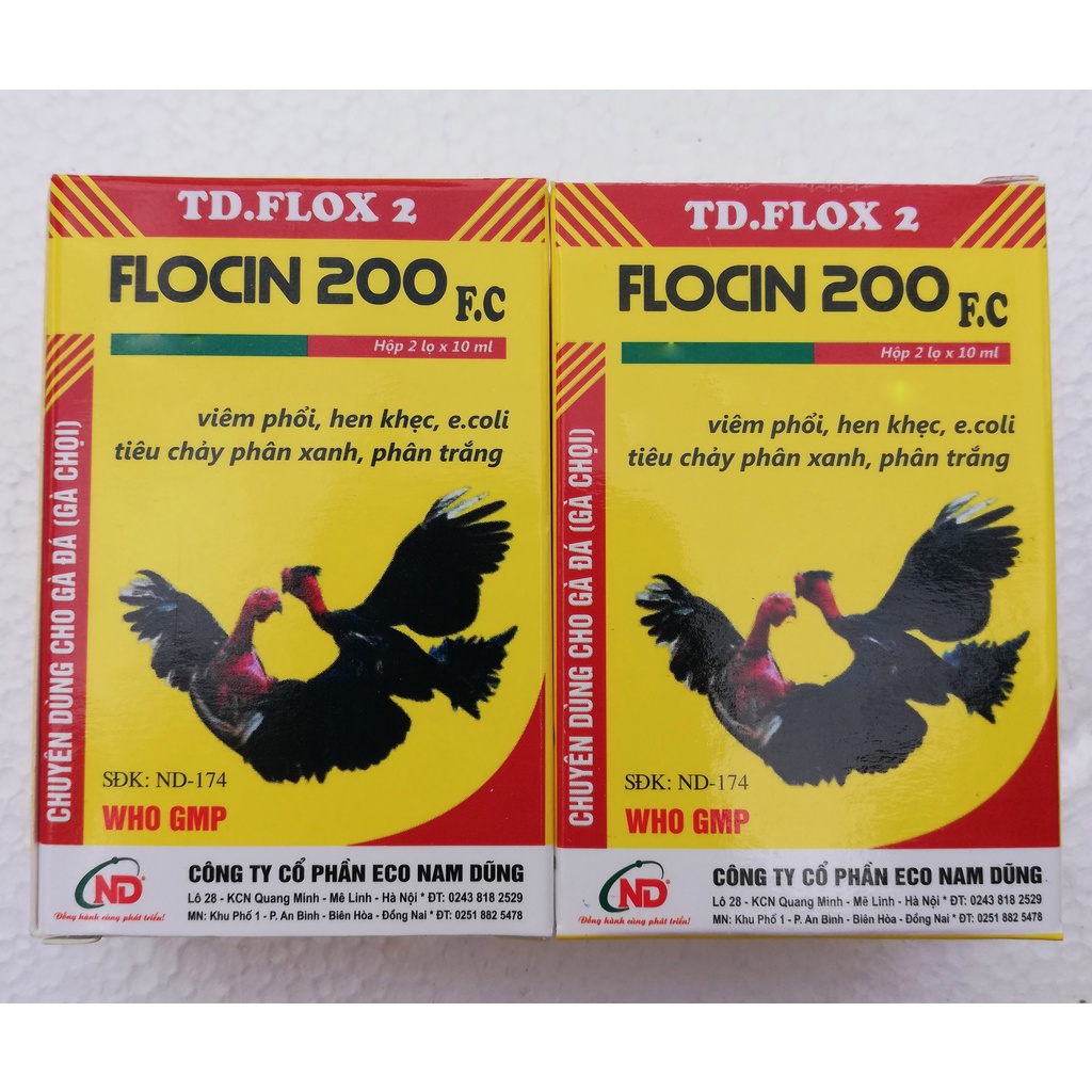 6 lọ Flocin 200 FC 10 ml, Chuyên dùng tốt cho gà chọi, gà đá, chim cảnh