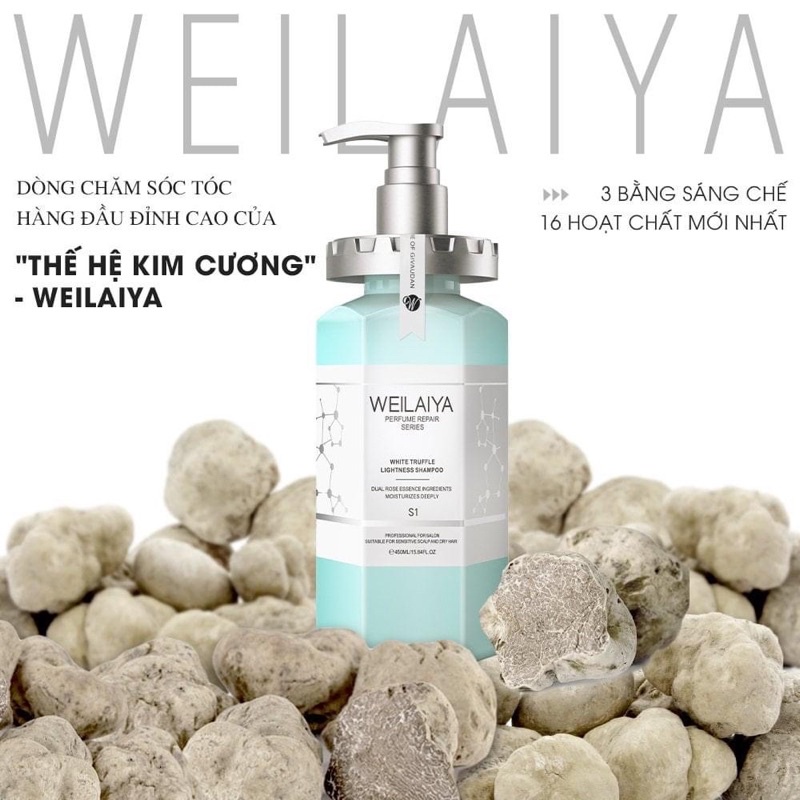 Bộ dầu gội phục hồi đa tầng Nấm Truffle Weilaiya 450ml/chai