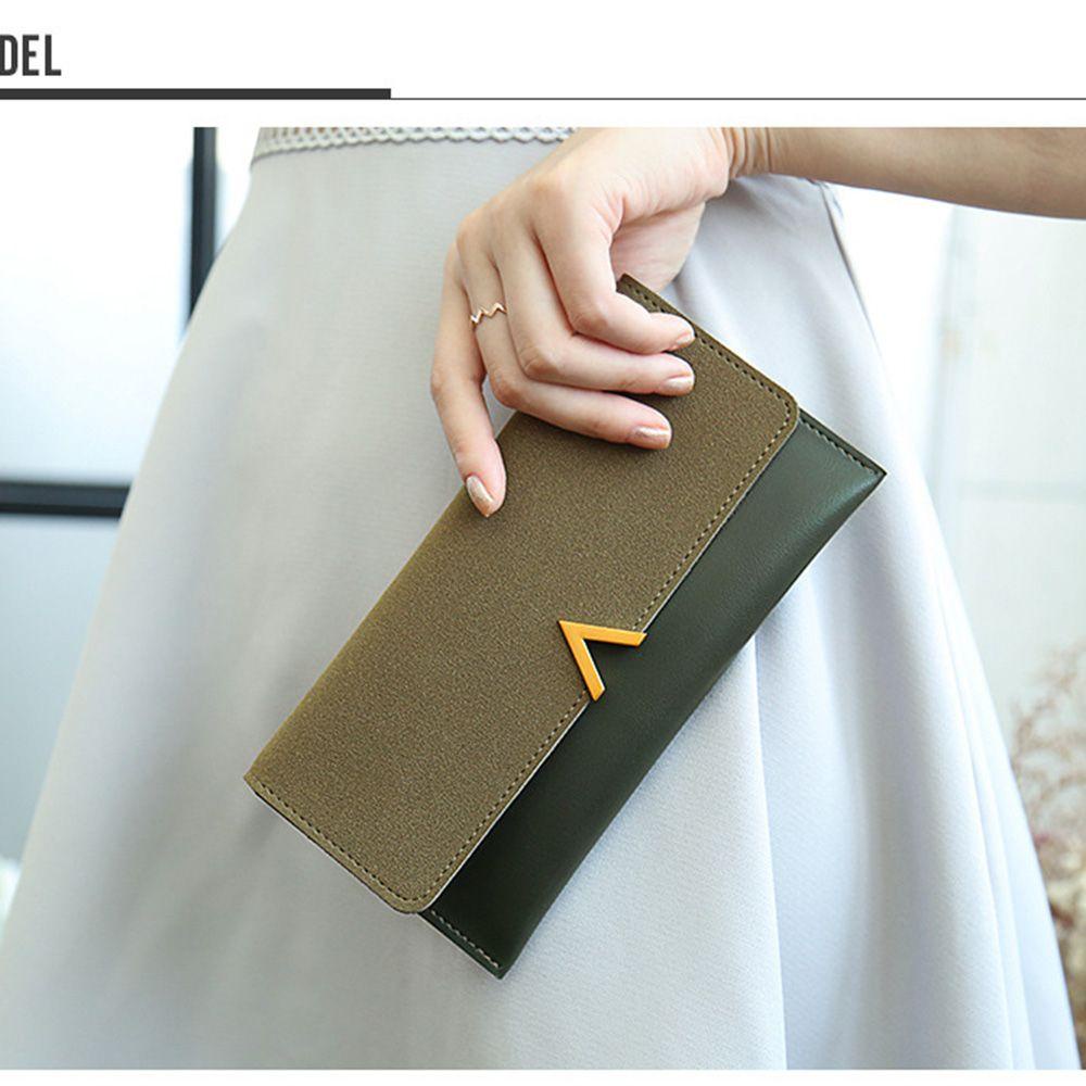 ღOKDEALSღ Hasp Moneybags Zipper Cards Holder Leather Women Wallets New Bags Purses Pocket Coin Purse Envelope Wallet/Multicolor