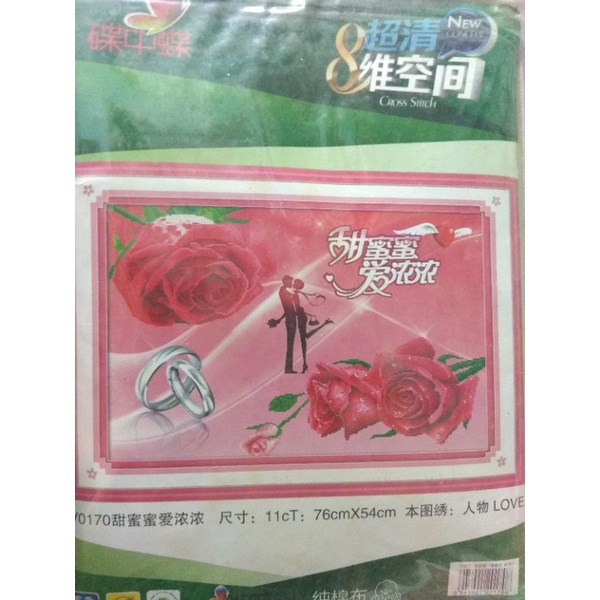 Tranh thêu chữ thập 3D tình yêu