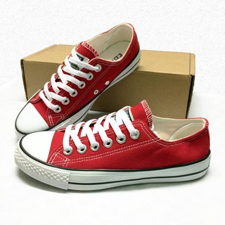 Giày convers cổ thấp màu đỏ nữ