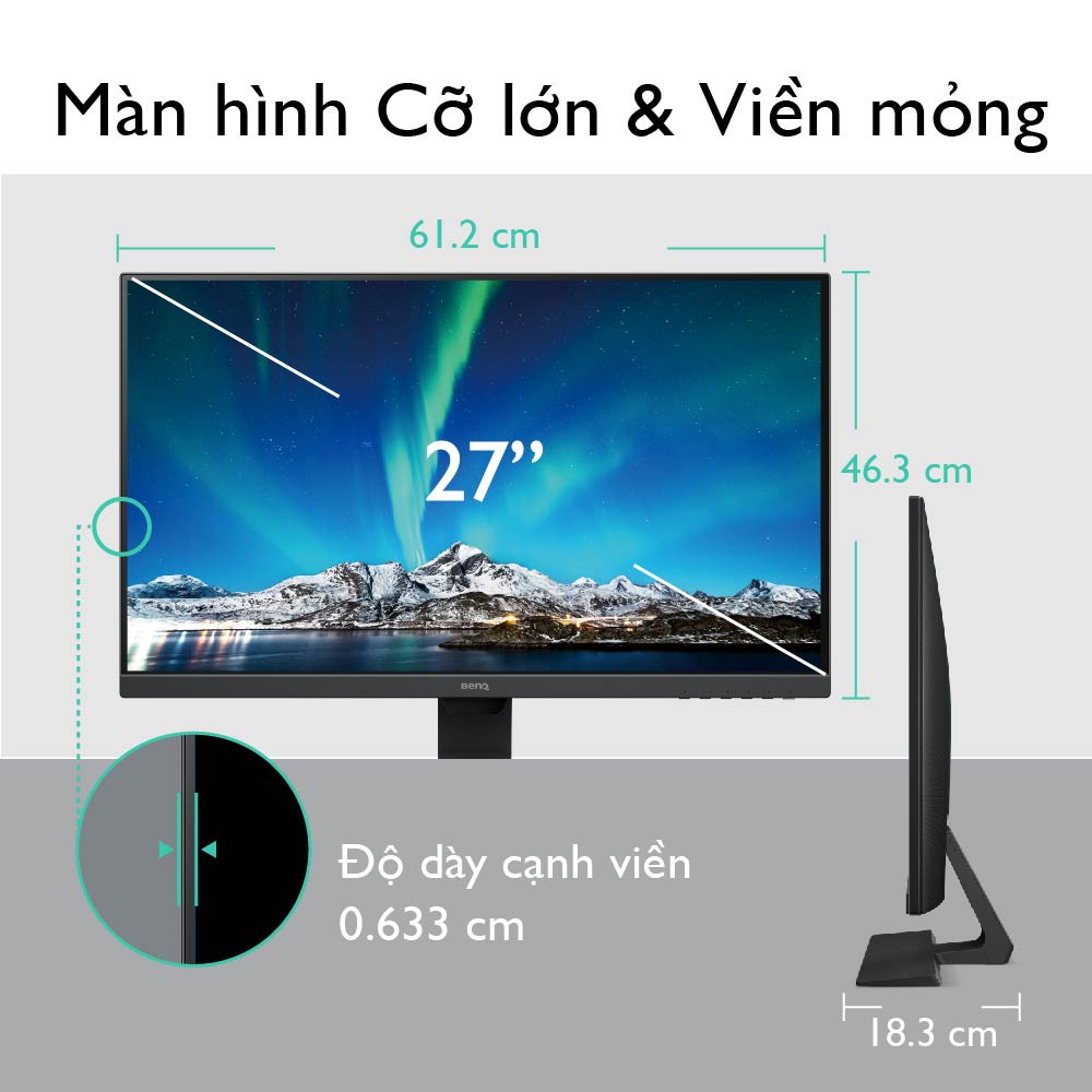 Màn hình máy tính BenQ GW2780 27 inch 1080p, IPS, Công nghệ B.I+ Bảo vệ mắt, phù hợp Làm việc ở nhà và Giải trí cá nhân | WebRaoVat - webraovat.net.vn