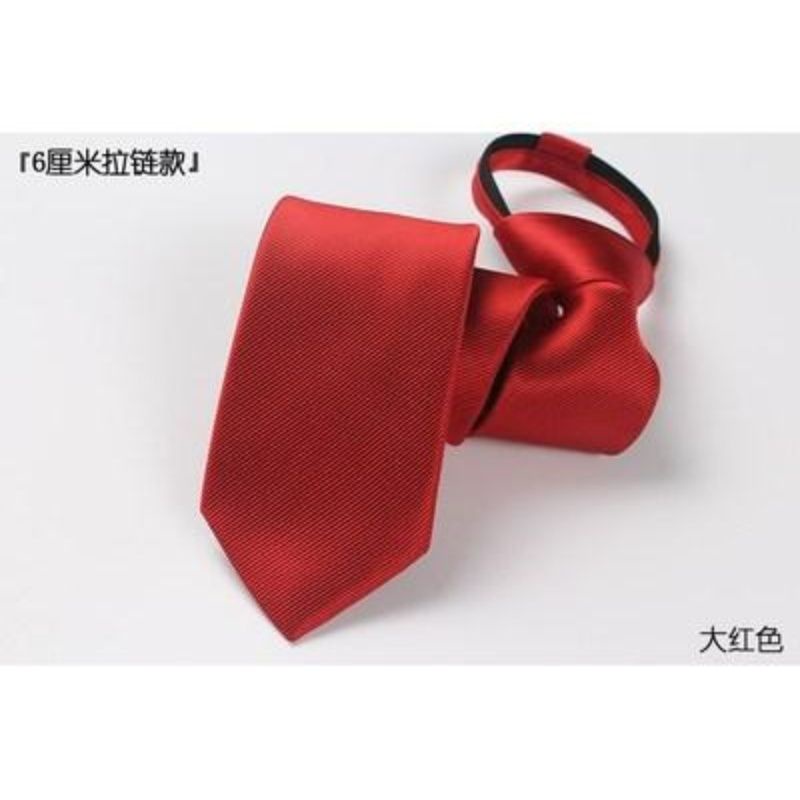 Cà Vạt 6CM Màu Hồng / Đen / Xanh Dương / Xám Nhạt Phối Khóa Kéo Dễ Phối Đồ Phong Cách Hàn Quốc Cho Nam Và Nữ