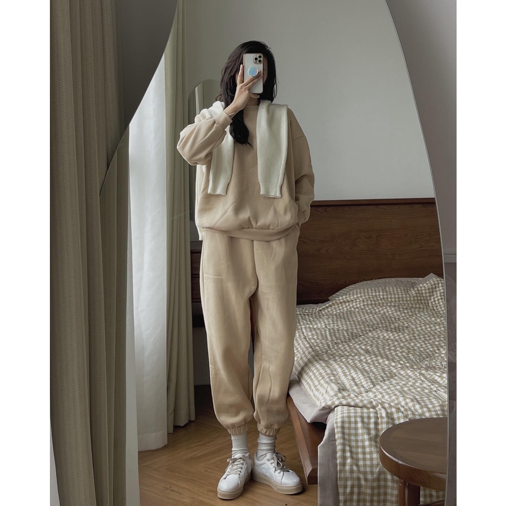 Bộ nỉ bông trơn 72832 | BigBuy360 - bigbuy360.vn