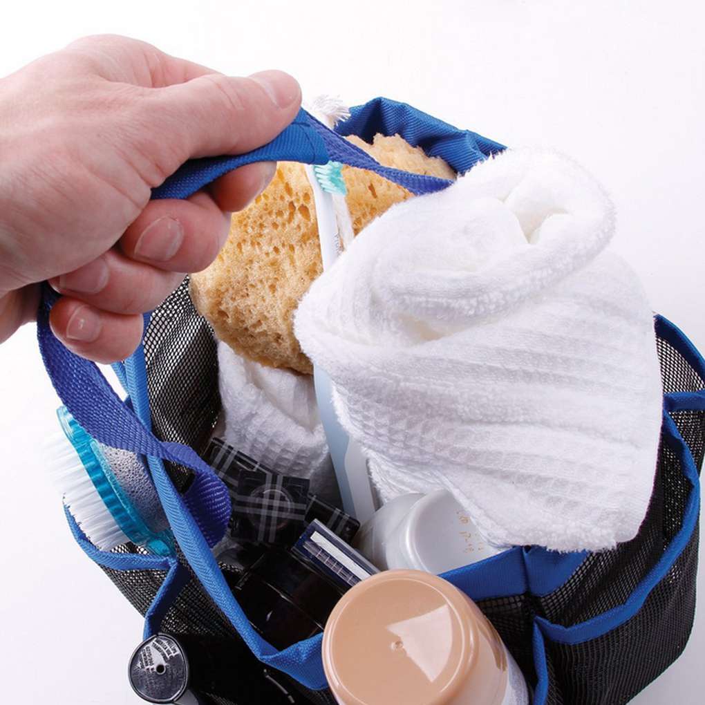 [CHOO] Oxford Quick Dry Hanging Mesh Shower Caddy Toiletry/Bath Organizer with 8 Storage Compartments