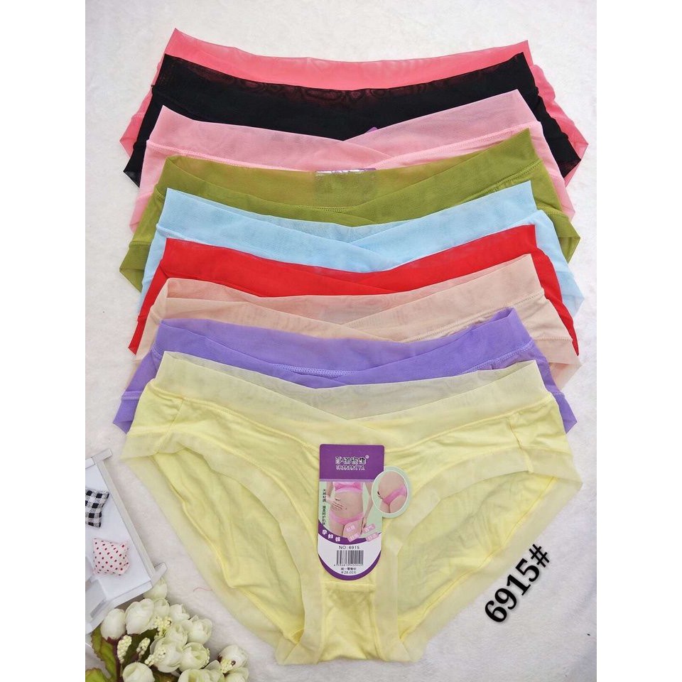L135 Quần lót cạp chéo viền lưới chất mát cho bà bầu