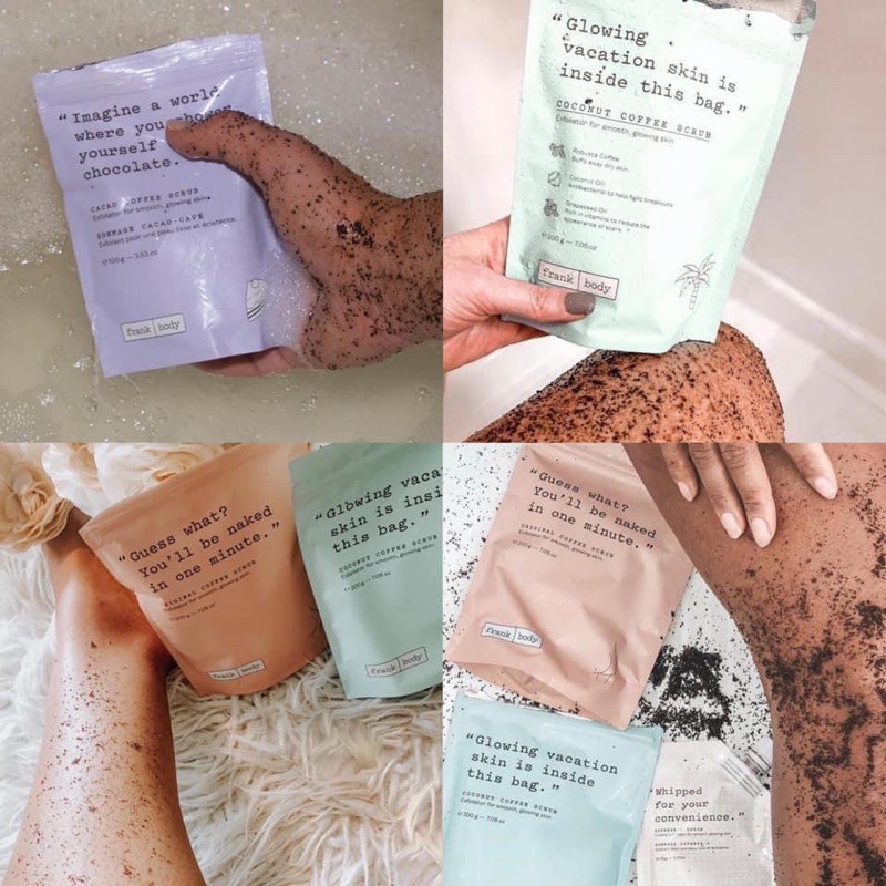 [200gr, Frank Body] BỘT TẨY TẾ BÀO CHẾT SIÊU MỊN FRANK BODY COFFEE SCRUB