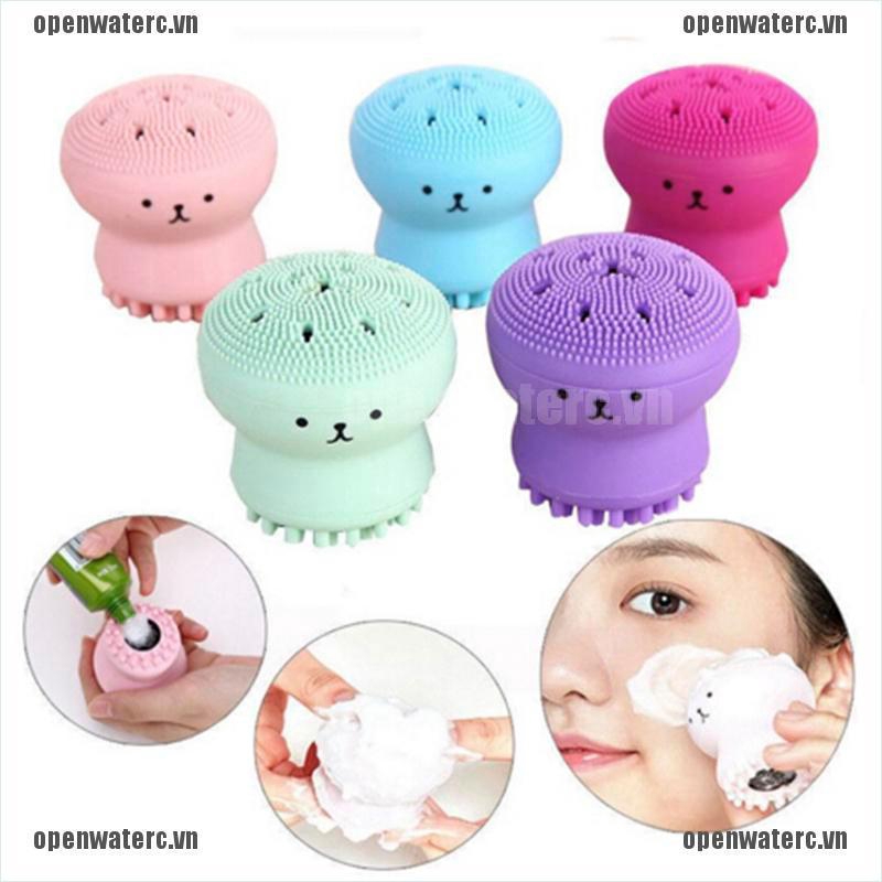 (Hàng Mới Về) Cọ Rửa Mặt Bằng Silicone Thiết Kế Hình Bạch Tuộc Dễ Thương