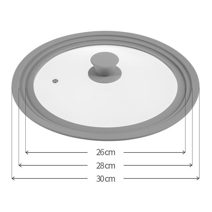 Nắp Đậy Kính Cường Lực Bằng Silicone 26cm, 28cm, 30cm