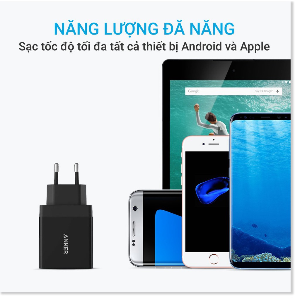 Sạc ANKER PowerPort+ 1 cổng 18w Quick Charge 3.0 - A2013