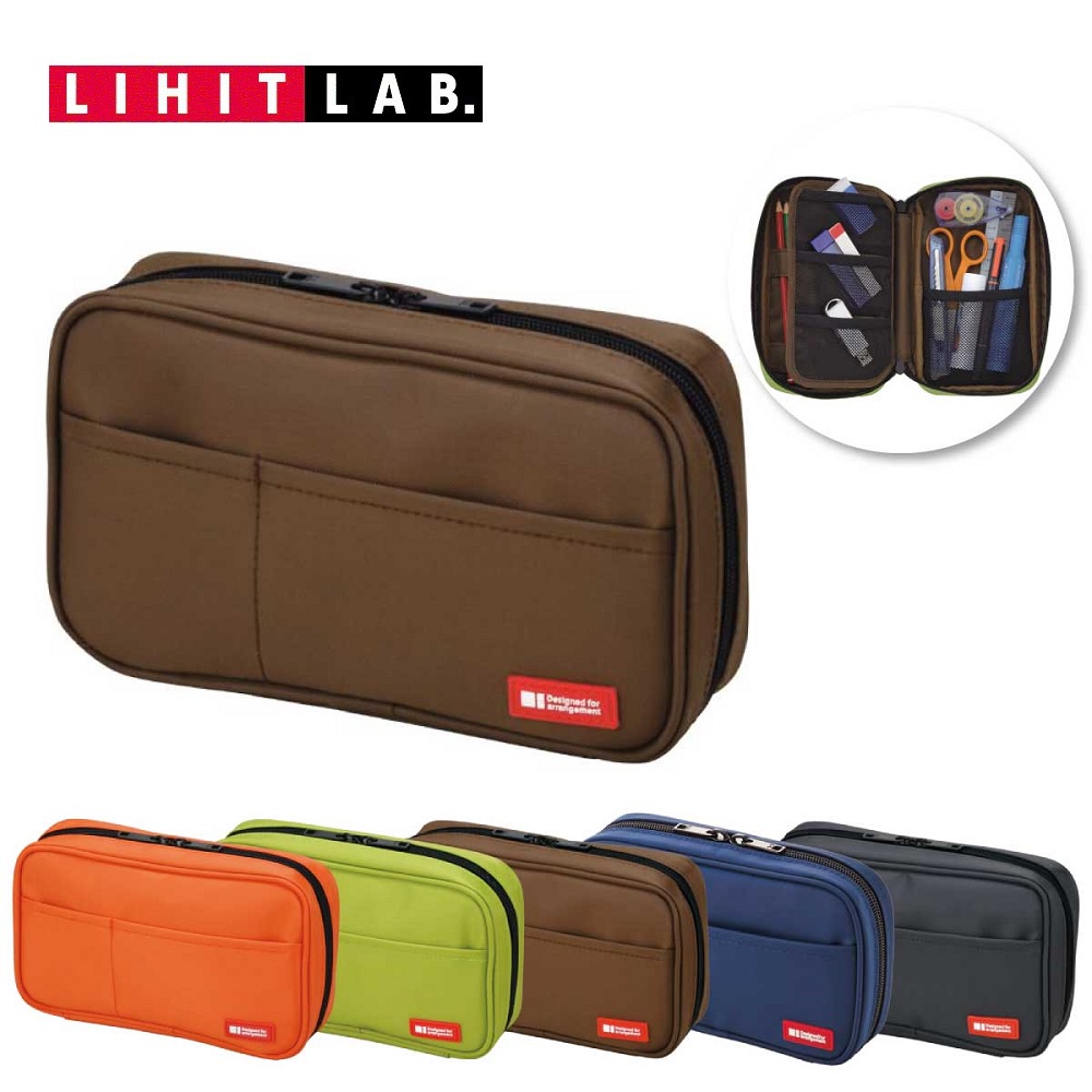 Túi vải đựng bút nhiều khoang Lihit Lab Teffa Pen case Nhật Bản