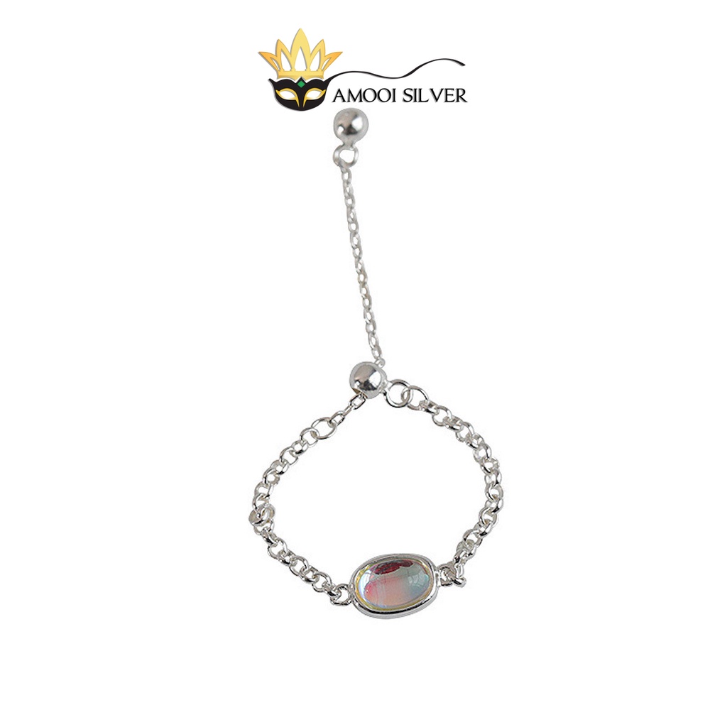 Nhẫn bạc S925 freesize opal dây rút - Amooi Silver AN97