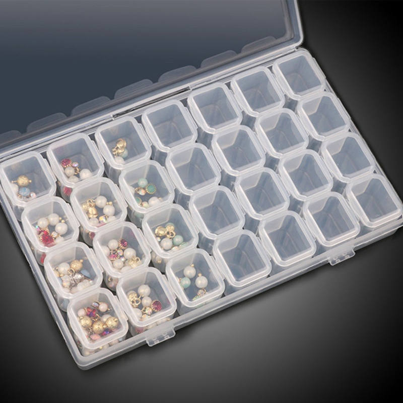 Hộp Đựng Hạt 28 Ngăn Trang Trí Móng Tay Ốp