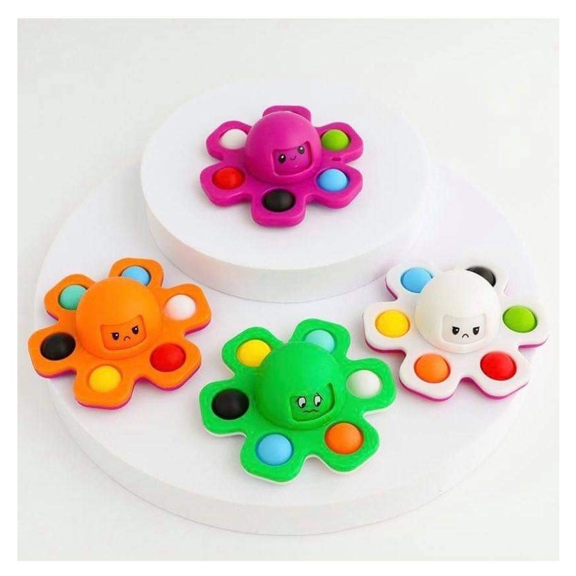 Đồ Chơi Con Quay Bạch Tuột Cảm Xúc Kết Hợp Bấm Bong Bóng Pop It Spinner Octopus Vui Nhộn Giá Rẻ Shop NHAGAU1981