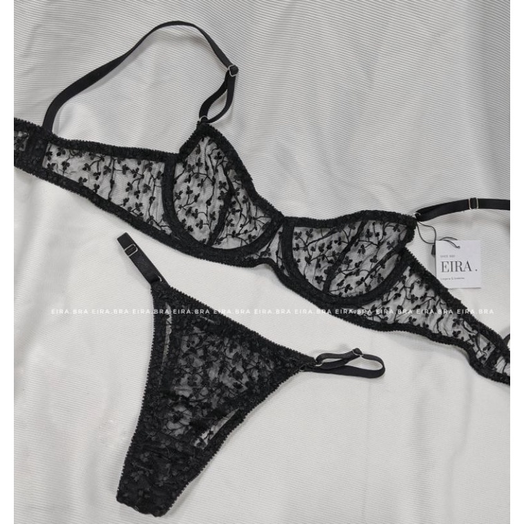 CIARA SET- bộ đồ lót lưới thêu không giãn xuyên thấu, quần lọt khe, đai kẹp tất sexy [ TẶNG KÈM TẤT LƯỚI] - EIRA.BRA | BigBuy360 - bigbuy360.vn