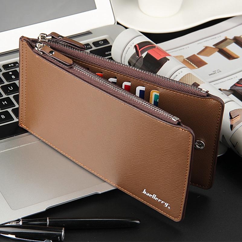 ID Credit Card Men's Long Wallet Pu Leather Cash Holder Business Card Holder