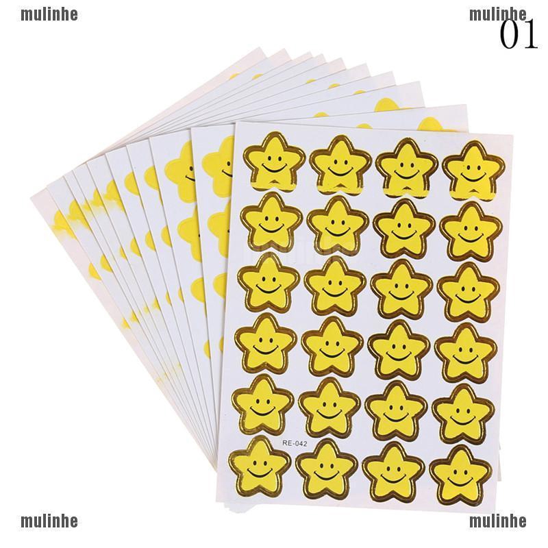 Mul❤ Set 10 Tấm Hình Dán Ngôi Sao Biểu Tượng Cảm Xúc Dùng Làm Phần Thưởng Cho Trẻ Em