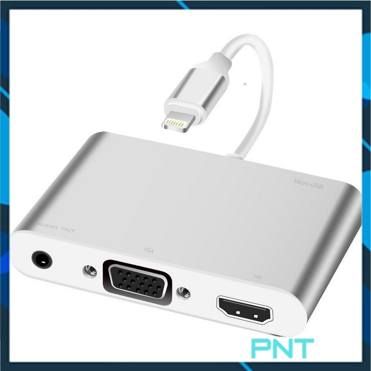 Cáp lightning to HDMI và VGA +Audio 3.5 kết nối tivi với điện thoại iphone ipad