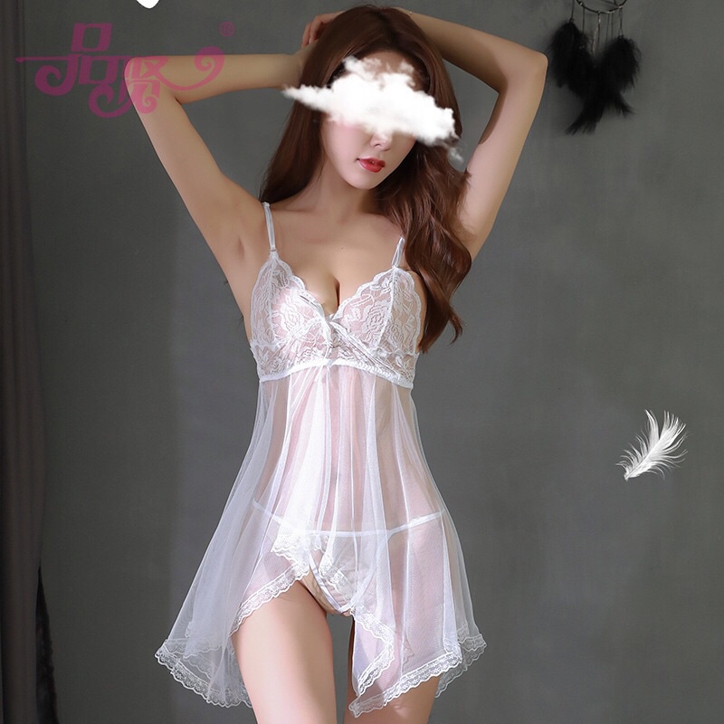 Váy ngủ sexy ren xuyên thấu siêu gợi cảm tặng kèm quần chip lọt khe 4 màu cực hot CV01