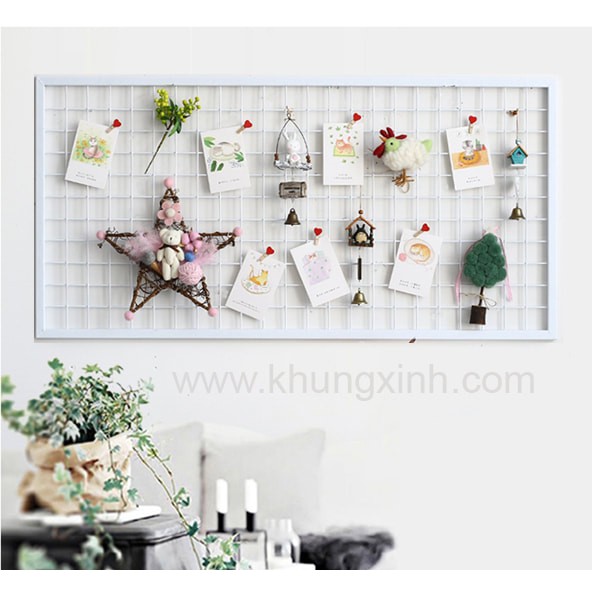 Khung lưới trang trí viền vuông 50x100cm kèm rổ