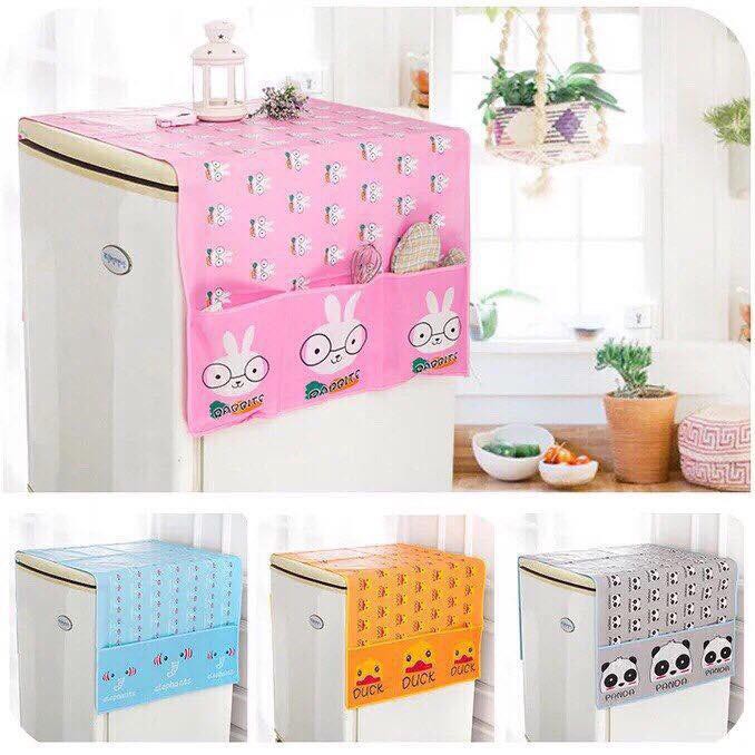 [ FREESHIP + GIÁ SỐC ] Phủ tủ lạnh nilong chống thấm mẫu mới cute 2019 (SAFE SỐC)