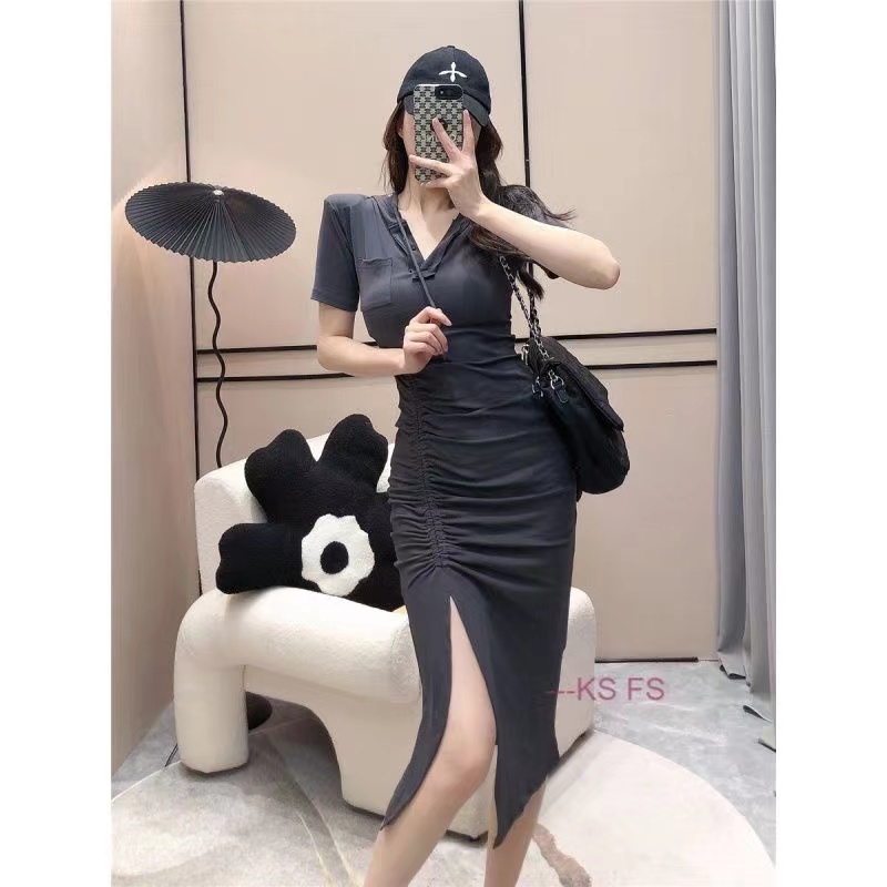 Đầm Lưng Cao Dáng Ôm Xẻ Tà Thời Trang Mùa Hè Cho Nữ